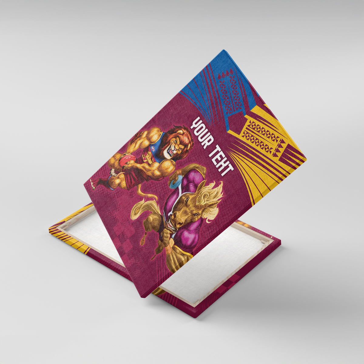 Custom Brisbane Broncos and Lions Canvas Wall Art Together Sporty Style