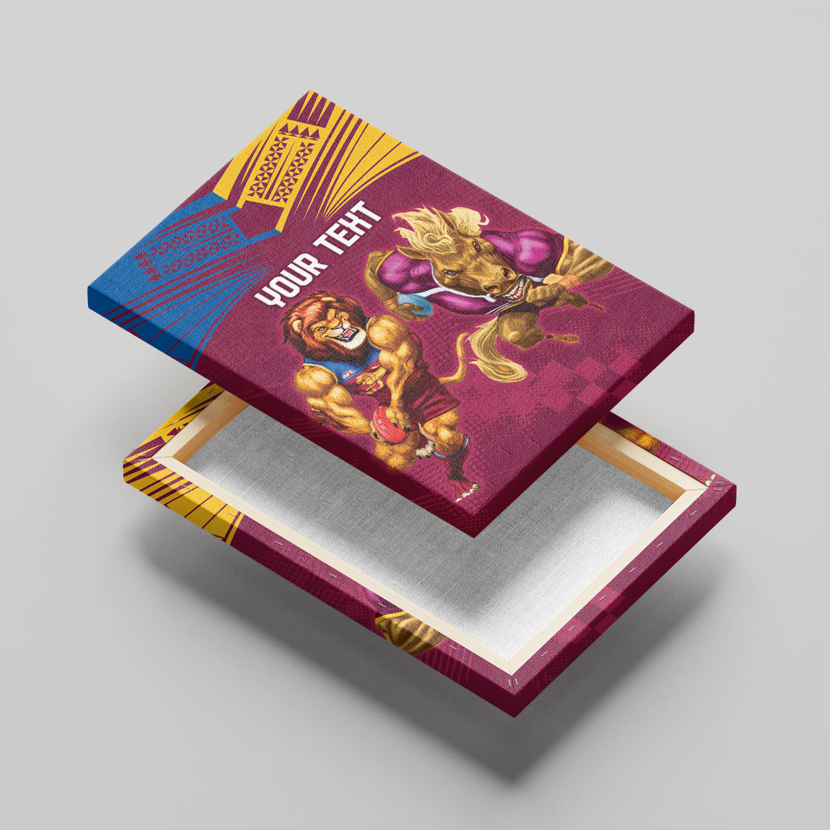Custom Brisbane Broncos and Lions Canvas Wall Art Together Sporty Style