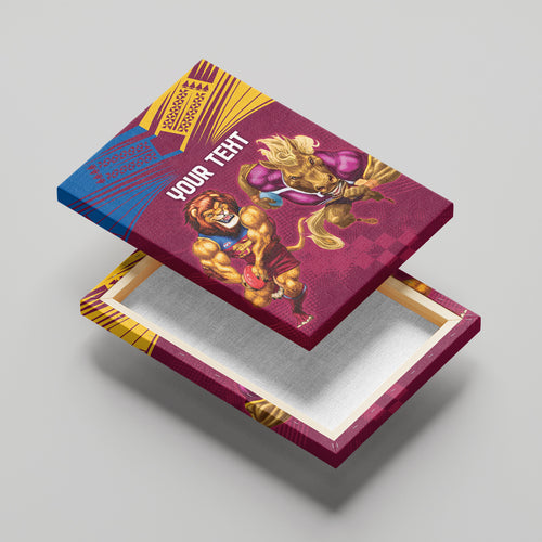Custom Brisbane Broncos and Lions Canvas Wall Art Together Sporty Style