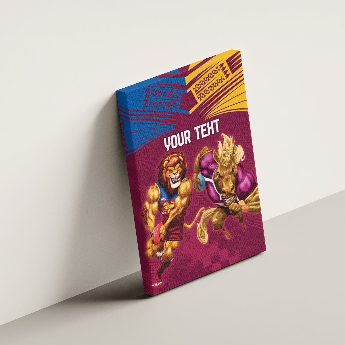 Custom Brisbane Broncos and Lions Canvas Wall Art Together Sporty Style