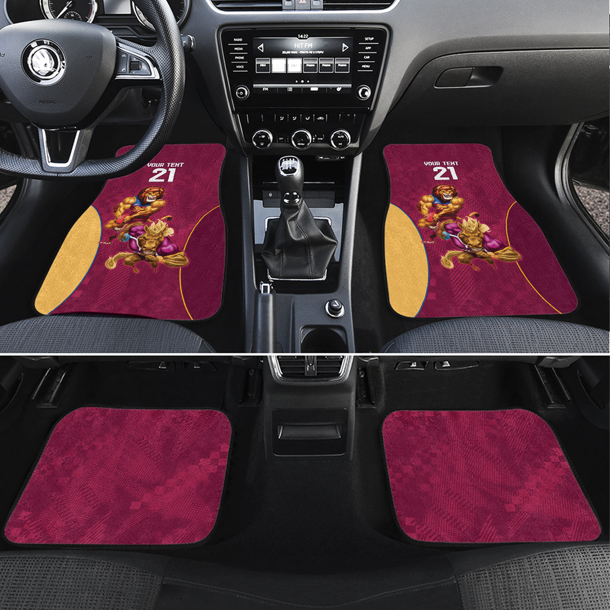 Custom Brisbane Broncos and Lions Car Mats Together Sporty Style