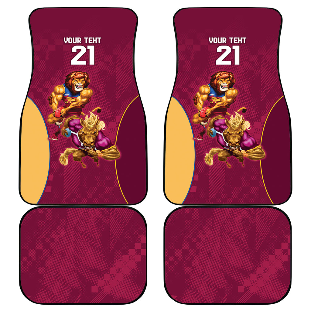 Custom Brisbane Broncos and Lions Car Mats Together Sporty Style