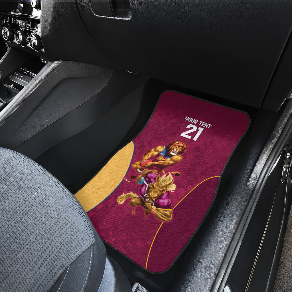 Custom Brisbane Broncos and Lions Car Mats Together Sporty Style