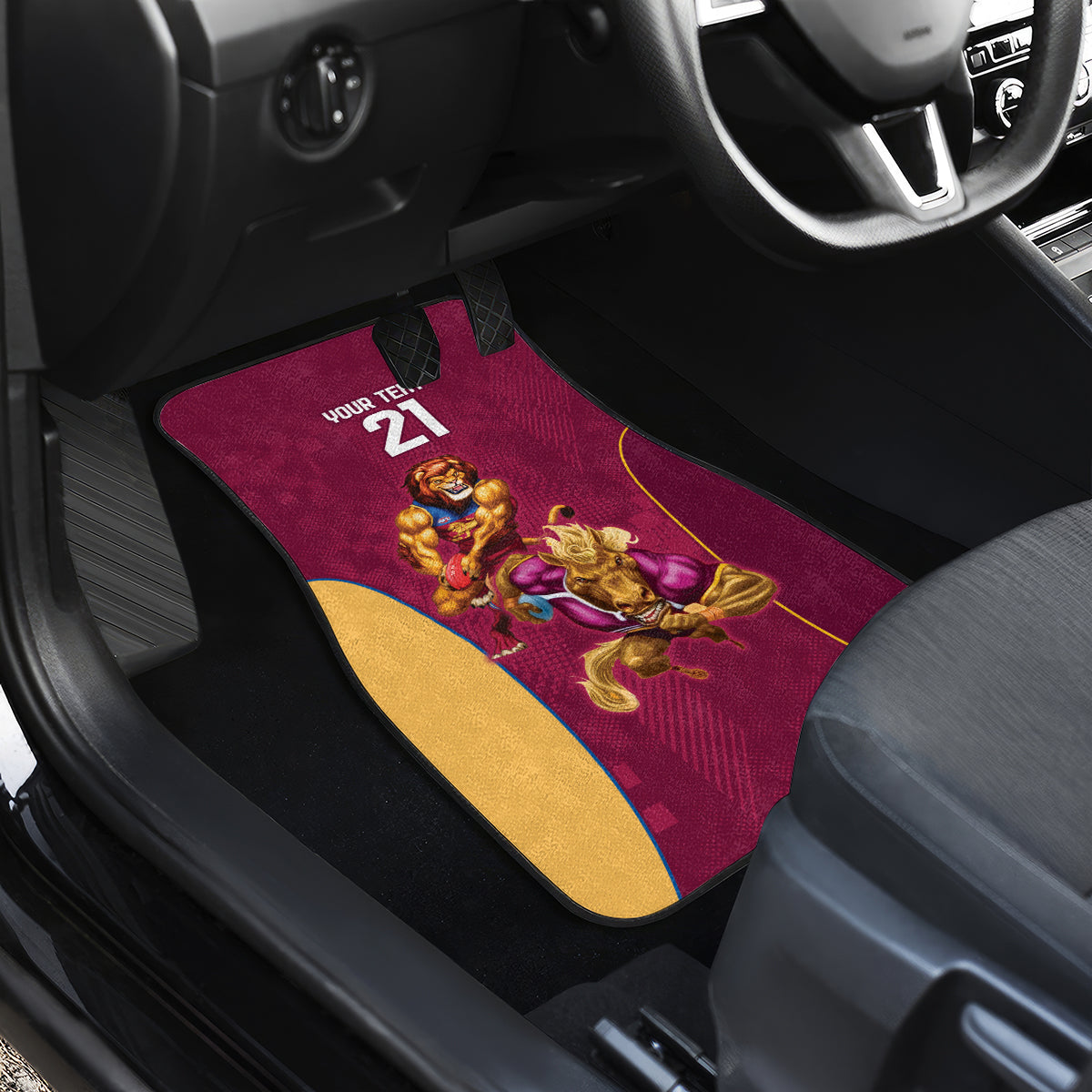 Custom Brisbane Broncos and Lions Car Mats Together Sporty Style