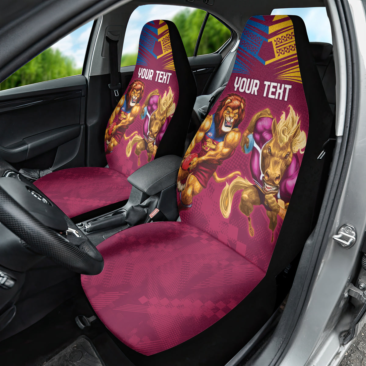 Custom Brisbane Broncos and Lions Car Seat Cover Together Sporty Style