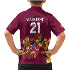 Custom Brisbane Broncos and Lions Family Matching Mermaid Dress and Hawaiian Shirt Together Sporty Style