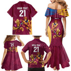 Custom Brisbane Broncos and Lions Family Matching Mermaid Dress and Hawaiian Shirt Together Sporty Style