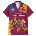 Custom Brisbane Broncos and Lions Family Matching Mermaid Dress and Hawaiian Shirt Together Sporty Style