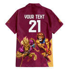 Custom Brisbane Broncos and Lions Family Matching Mermaid Dress and Hawaiian Shirt Together Sporty Style
