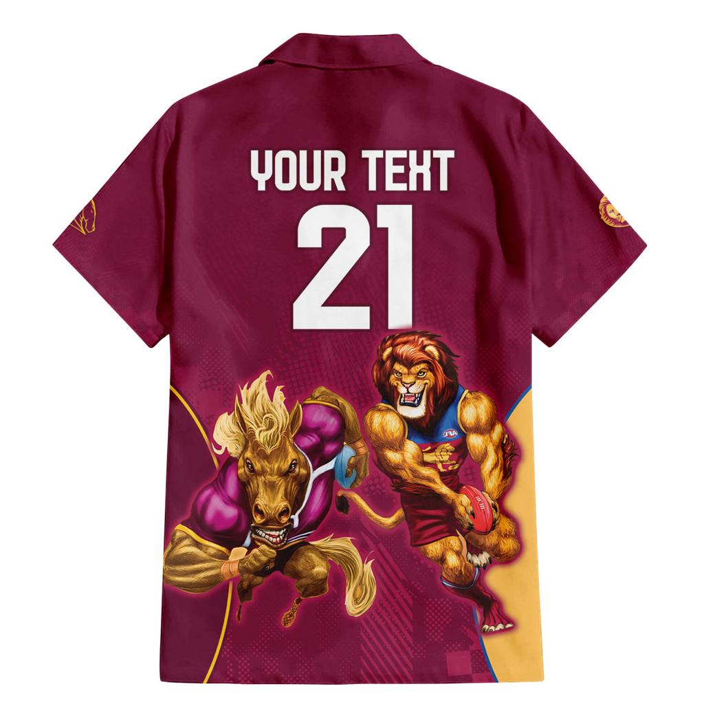 Custom Brisbane Broncos and Lions Family Matching Mermaid Dress and Hawaiian Shirt Together Sporty Style