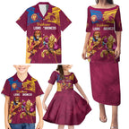 Custom Brisbane Broncos and Lions Family Matching Puletasi and Hawaiian Shirt Together Sporty Style