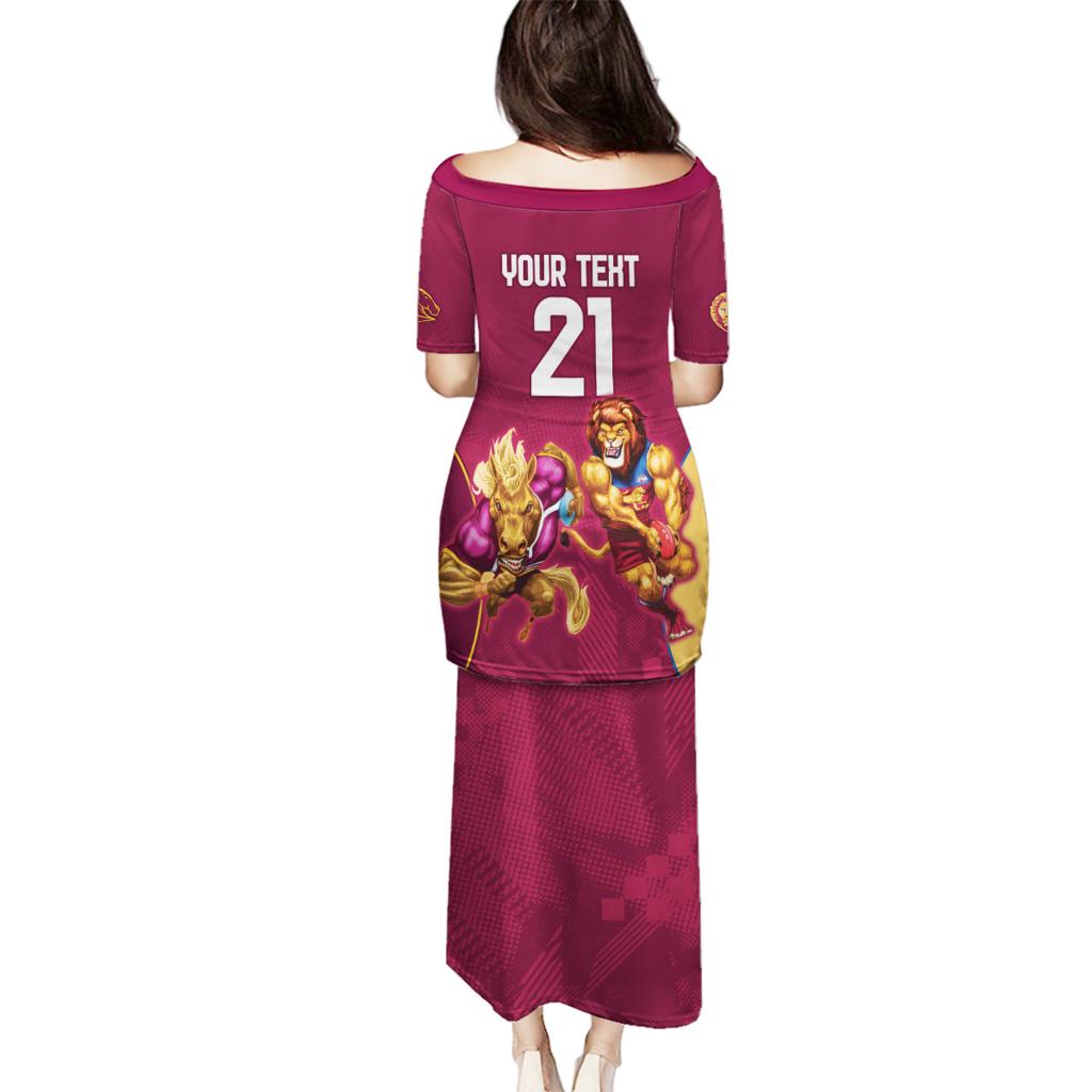Custom Brisbane Broncos and Lions Family Matching Puletasi and Hawaiian Shirt Together Sporty Style