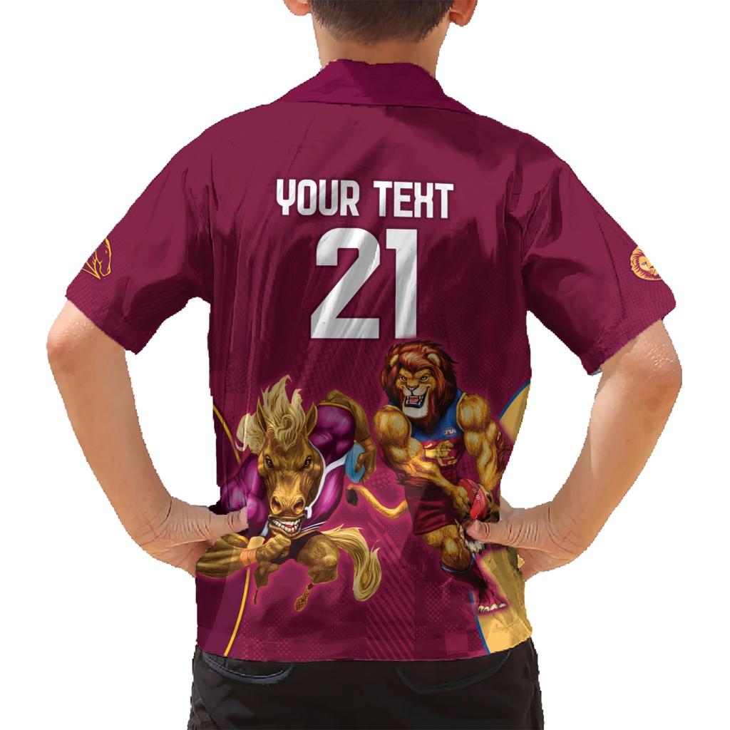 Custom Brisbane Broncos and Lions Family Matching Short Sleeve Bodycon Dress and Hawaiian Shirt Together Sporty Style