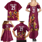 Custom Brisbane Broncos and Lions Family Matching Summer Maxi Dress and Hawaiian Shirt Together Sporty Style