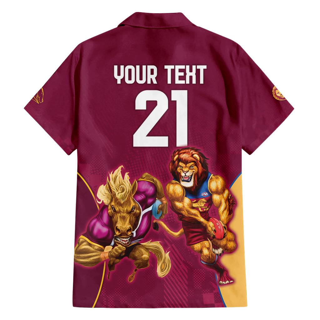 Custom Brisbane Broncos and Lions Family Matching Tank Maxi Dress and Hawaiian Shirt Together Sporty Style