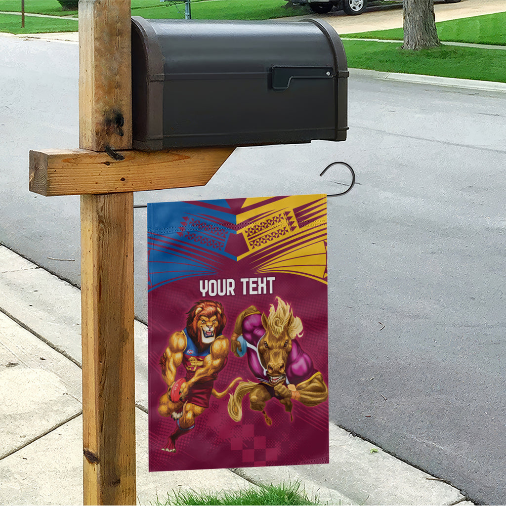 Custom Brisbane Broncos and Lions Garden Flag Together Sporty Style