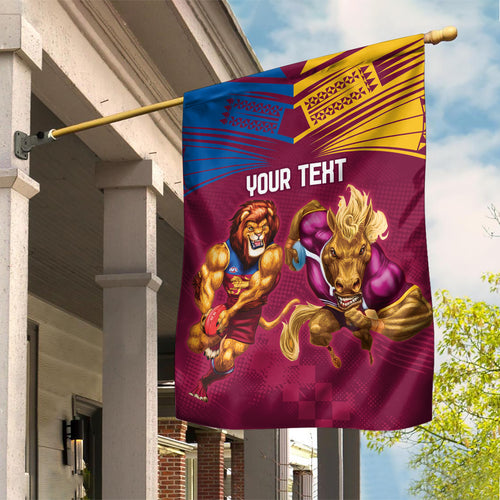 Custom Brisbane Broncos and Lions Garden Flag Together Sporty Style