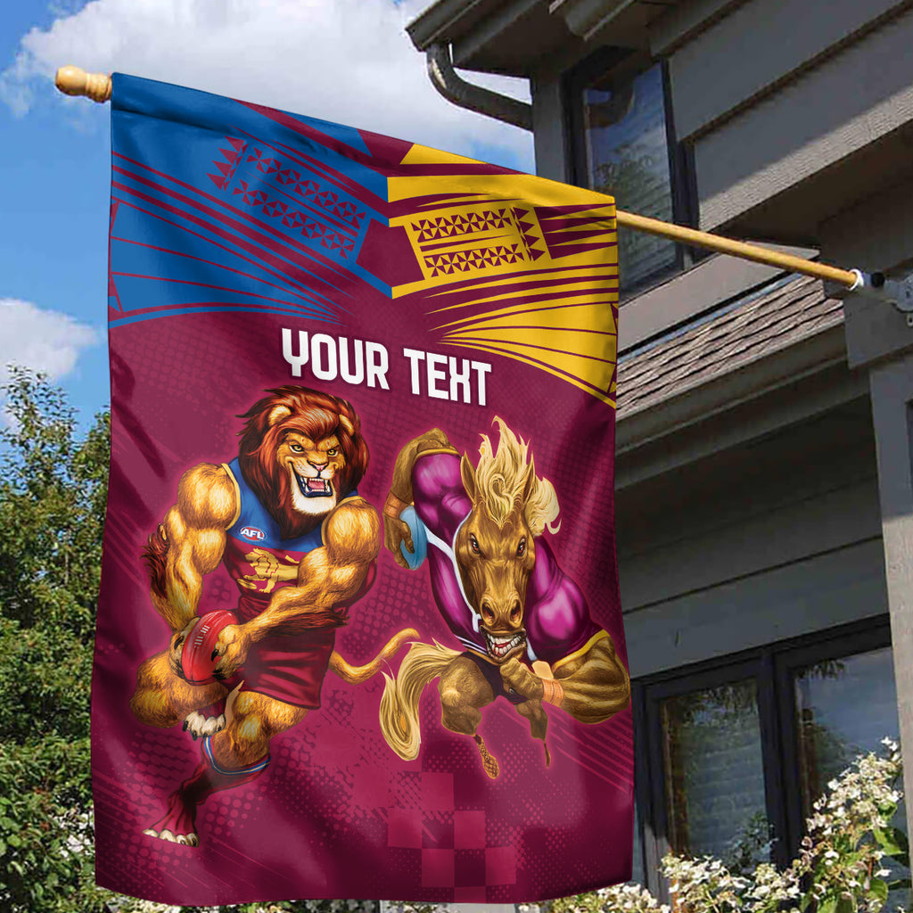Custom Brisbane Broncos and Lions Garden Flag Together Sporty Style