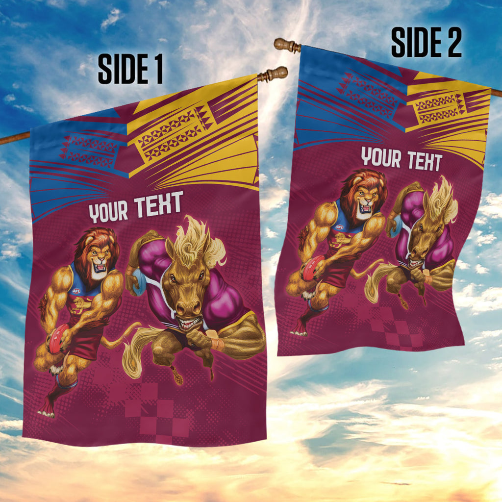 Custom Brisbane Broncos and Lions Garden Flag Together Sporty Style