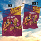 Custom Brisbane Broncos and Lions Garden Flag Together Sporty Style