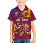 Custom Brisbane Broncos and Lions Hawaiian Shirt Together Sporty Style