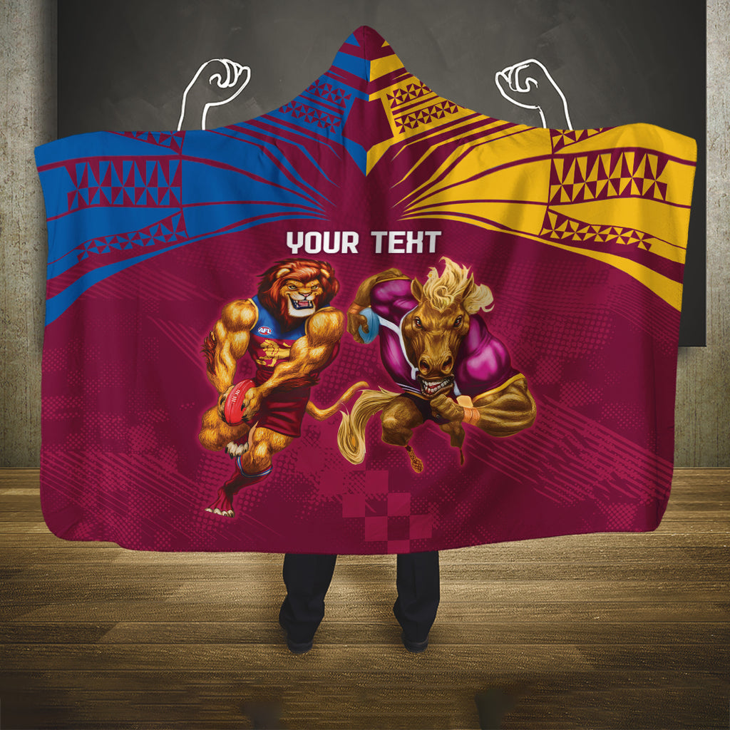 Custom Brisbane Broncos and Lions Hooded Blanket Together Sporty Style