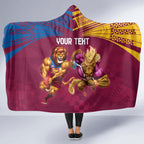 Custom Brisbane Broncos and Lions Hooded Blanket Together Sporty Style