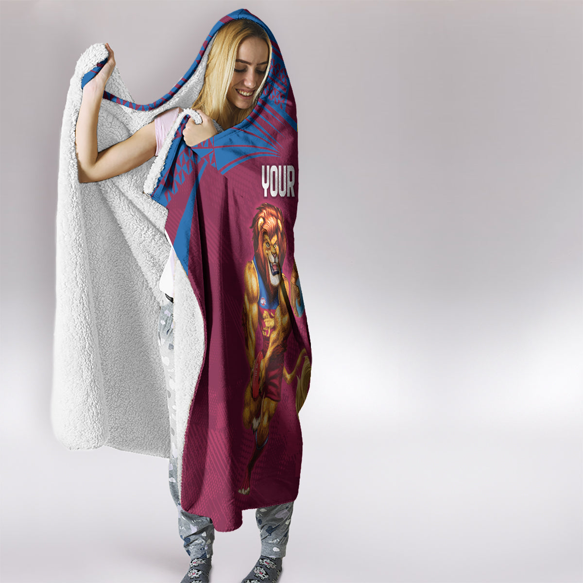 Custom Brisbane Broncos and Lions Hooded Blanket Together Sporty Style