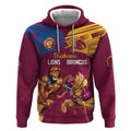 Custom Brisbane Broncos and Lions Hoodie Together Sporty Style