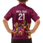 Custom Brisbane Broncos and Lions Kid Hawaiian Shirt Together Sporty Style