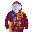 Custom Brisbane Broncos and Lions Kid Hoodie Together Sporty Style