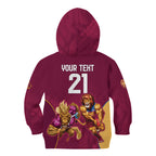 Custom Brisbane Broncos and Lions Kid Hoodie Together Sporty Style