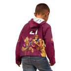Custom Brisbane Broncos and Lions Kid Hoodie Together Sporty Style