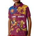 Custom Brisbane Broncos and Lions Kid Polo Shirt Together Sporty Style