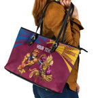 Custom Brisbane Broncos and Lions Leather Tote Bag Together Sporty Style
