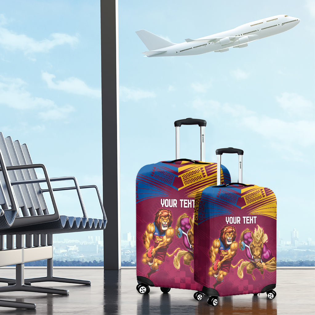 Custom Brisbane Broncos and Lions Luggage Cover Together Sporty Style