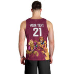 Custom Brisbane Broncos and Lions Men Tank Top Together Sporty Style
