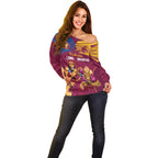 Custom Brisbane Broncos and Lions Off Shoulder Sweater Together Sporty Style