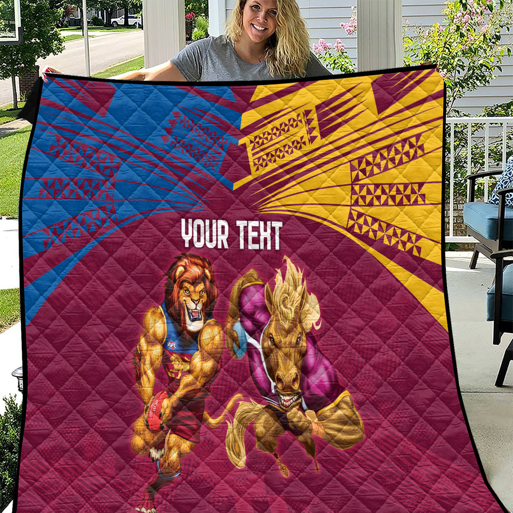 Custom Brisbane Broncos and Lions Quilt Together Sporty Style