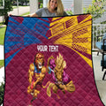 Custom Brisbane Broncos and Lions Quilt Together Sporty Style