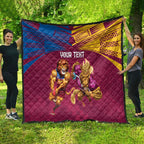 Custom Brisbane Broncos and Lions Quilt Together Sporty Style