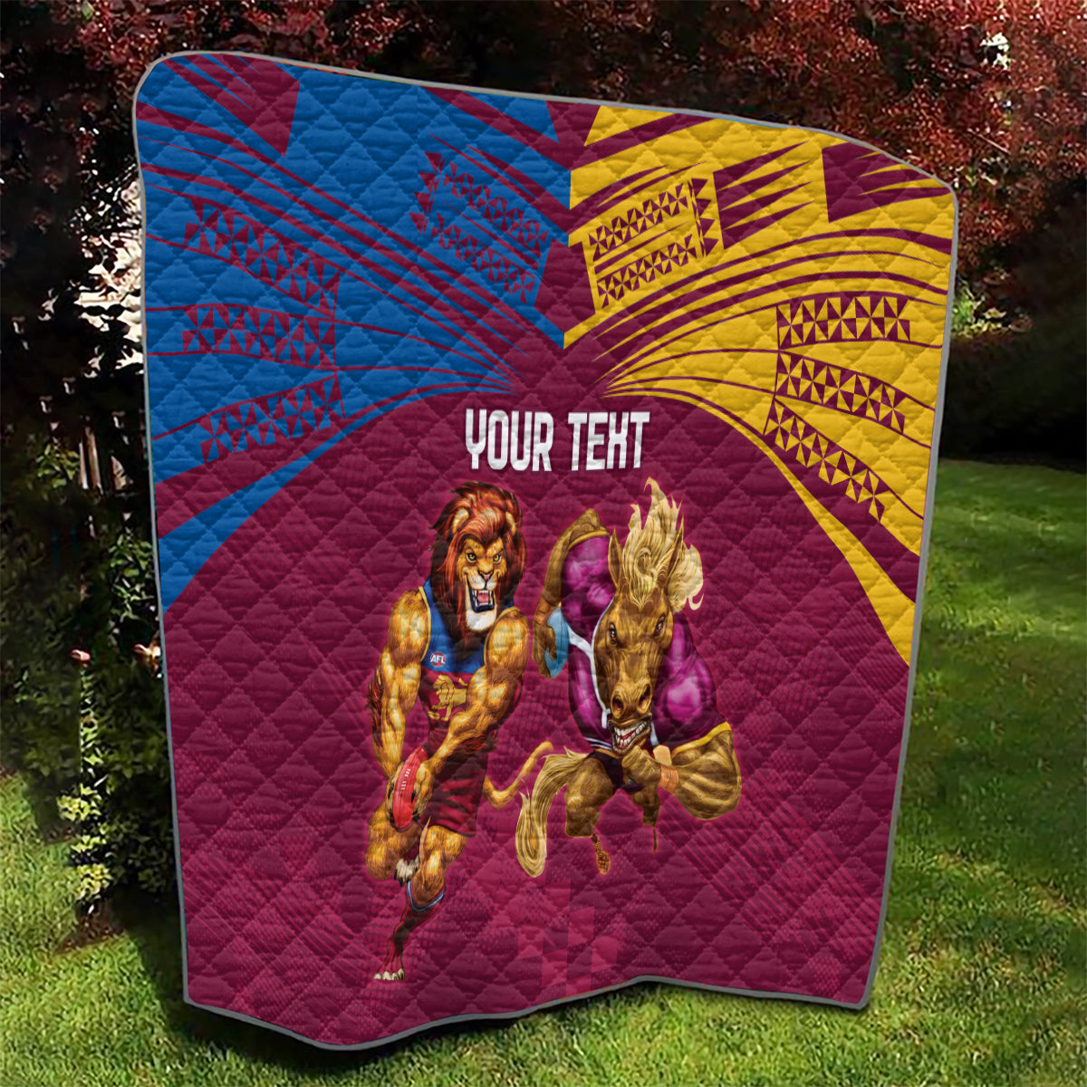 Custom Brisbane Broncos and Lions Quilt Together Sporty Style