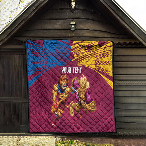 Custom Brisbane Broncos and Lions Quilt Together Sporty Style