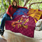 Custom Brisbane Broncos and Lions Quilt Together Sporty Style