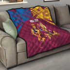 Custom Brisbane Broncos and Lions Quilt Together Sporty Style