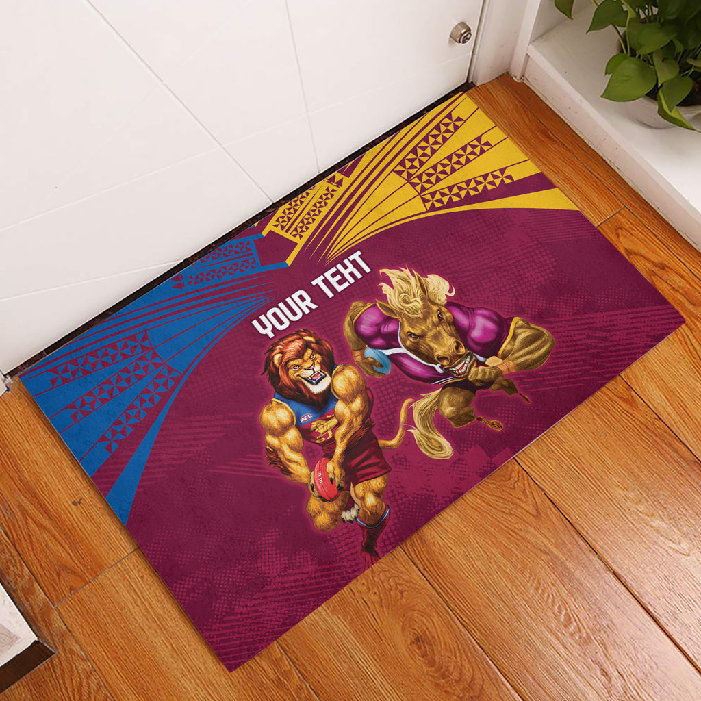 Custom Brisbane Broncos and Lions Rubber Doormat Together Sporty Style