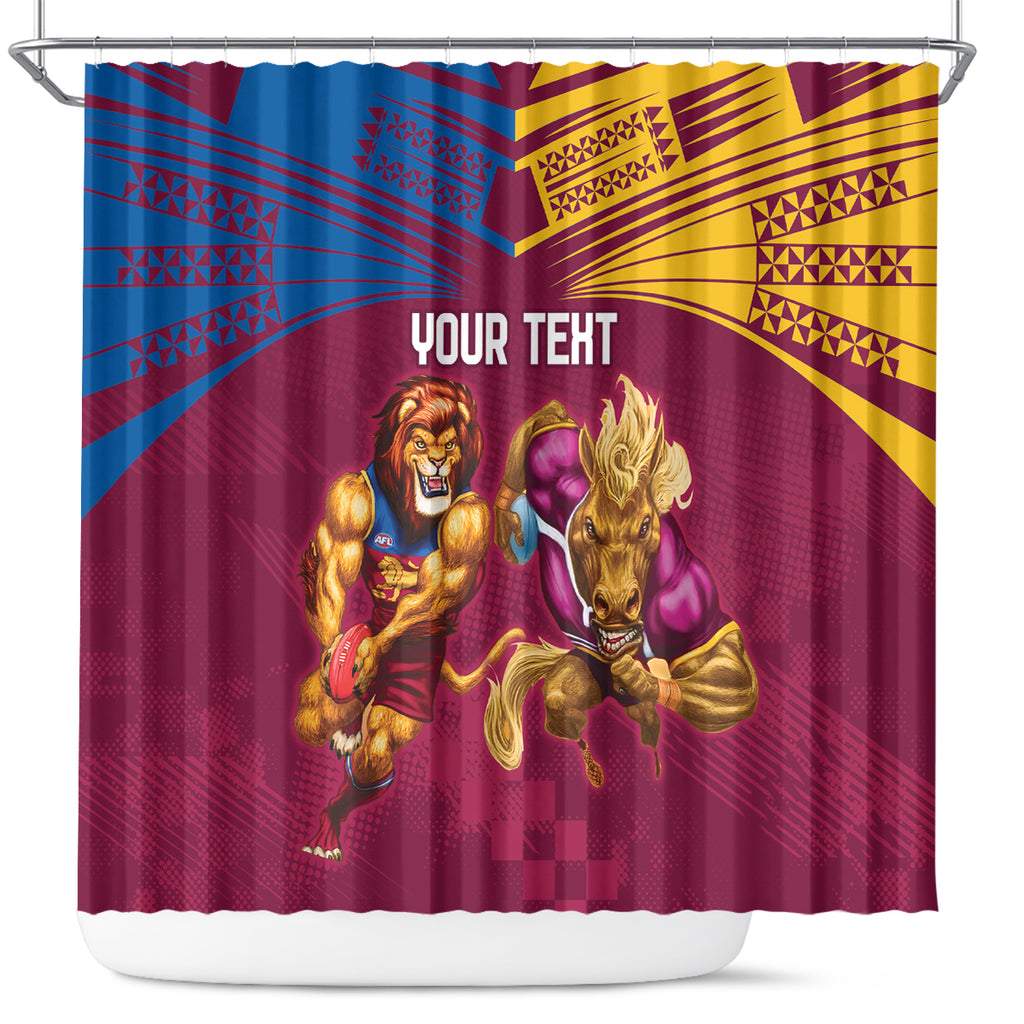 Custom Brisbane Broncos and Lions Shower Curtain Together Sporty Style