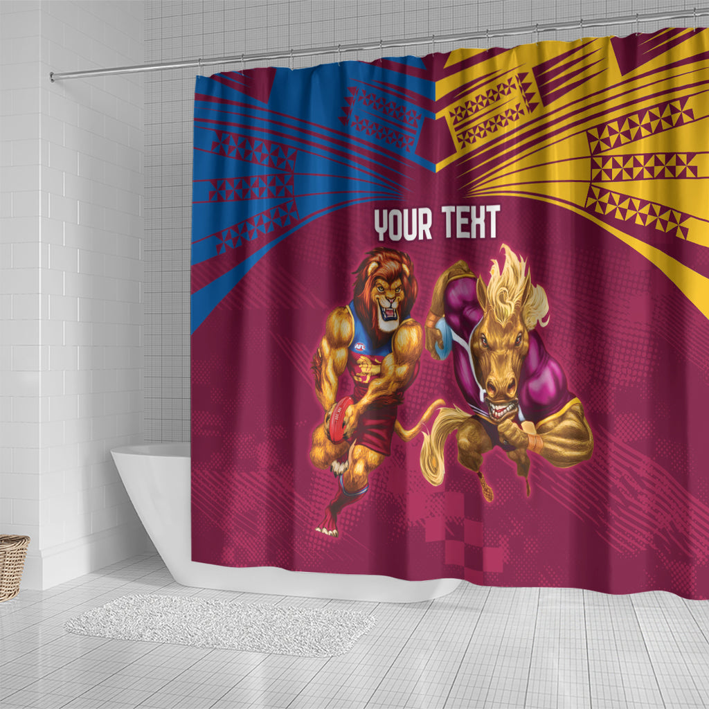 Custom Brisbane Broncos and Lions Shower Curtain Together Sporty Style
