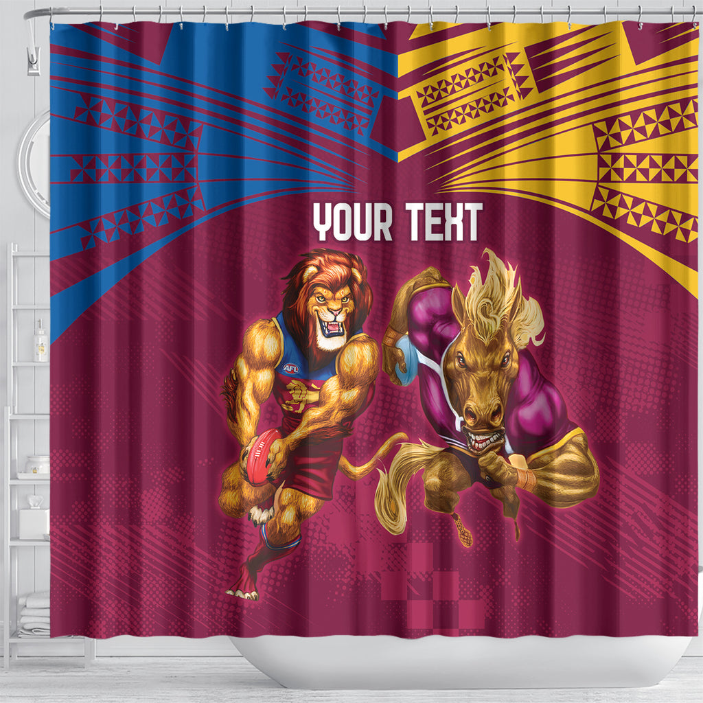 Custom Brisbane Broncos and Lions Shower Curtain Together Sporty Style