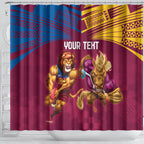 Custom Brisbane Broncos and Lions Shower Curtain Together Sporty Style